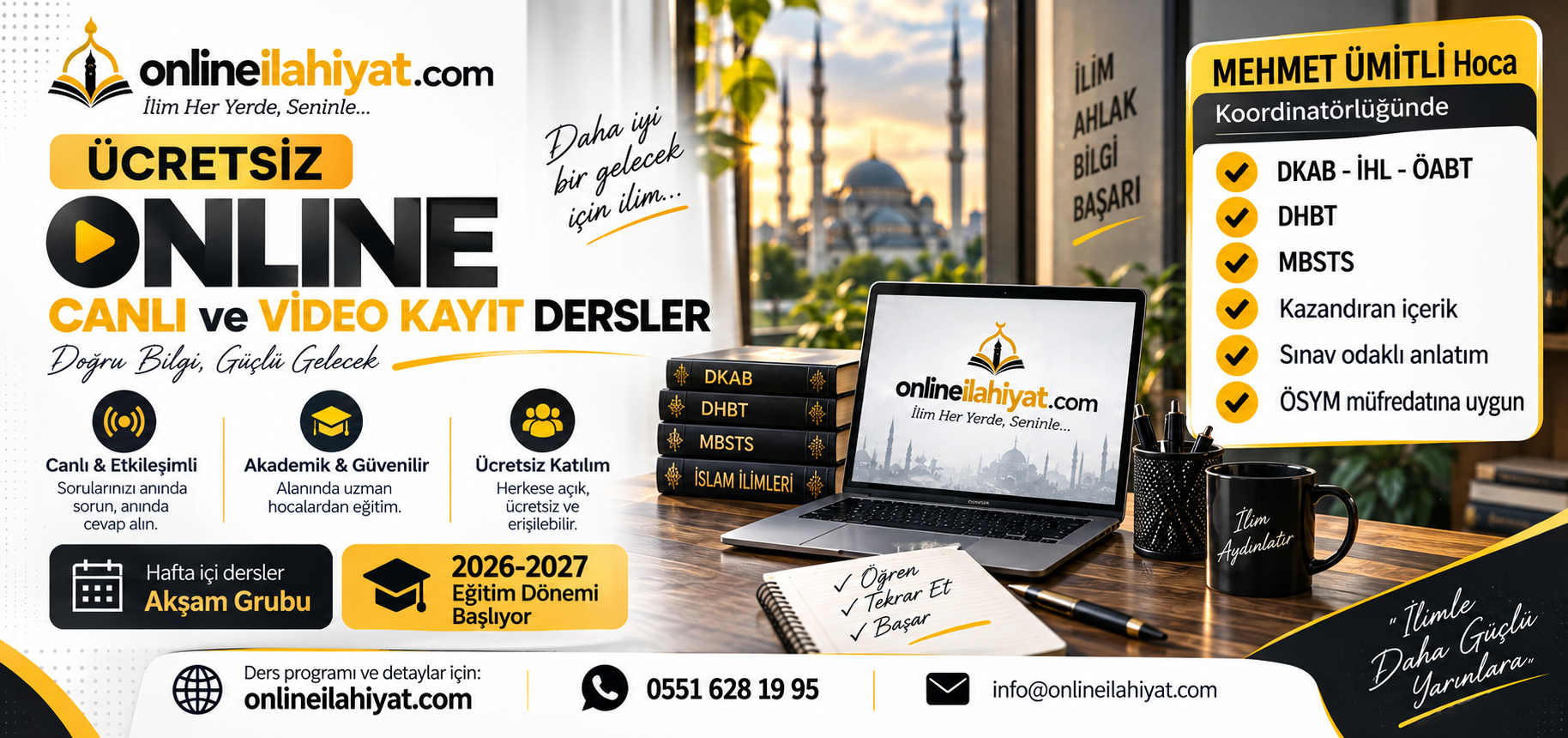 Ücretsiz online canlı ve video kayıt dersler